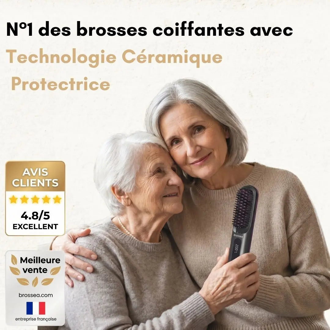 Brosse coiffante intelligente pour cheveux matures