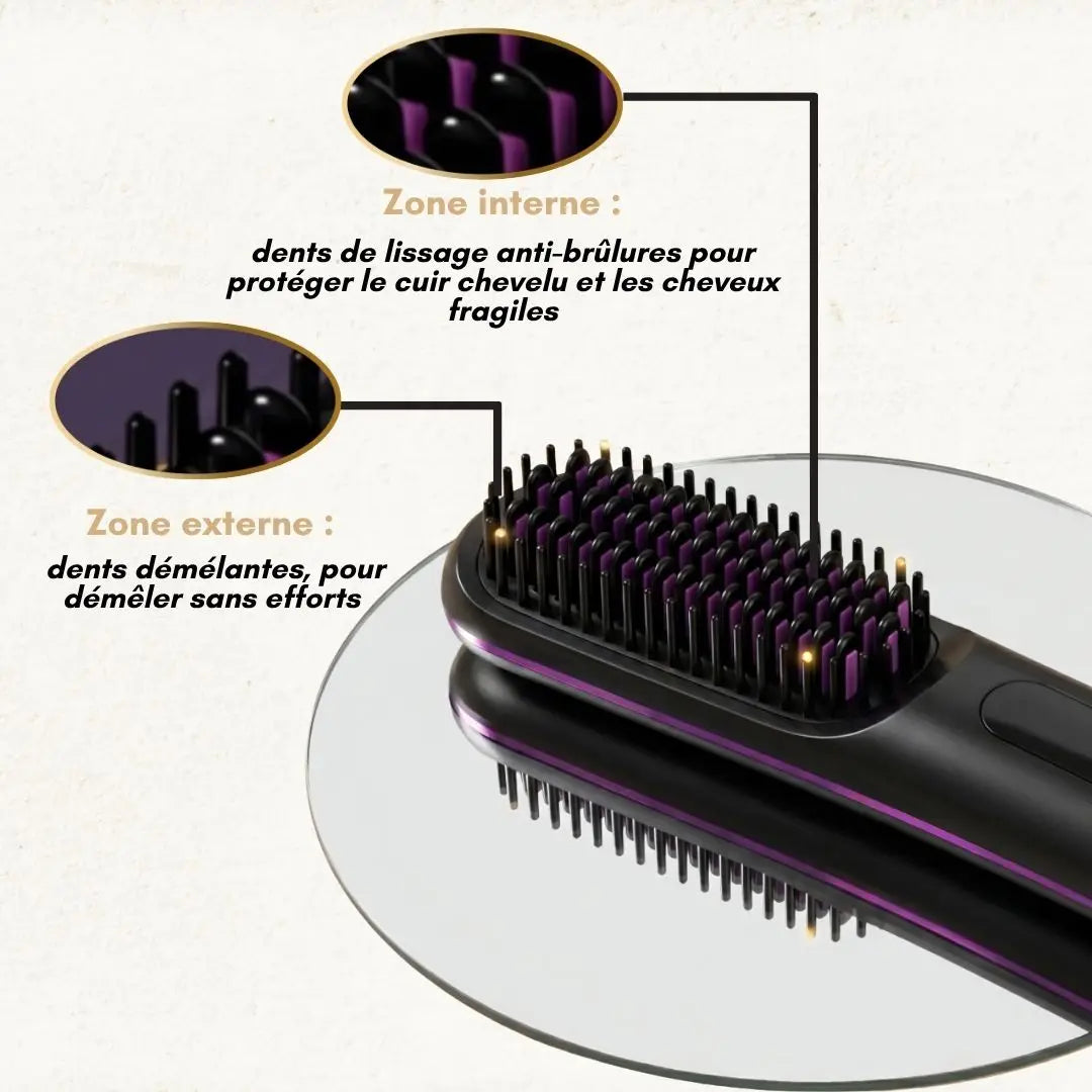 Brosse coiffante intelligente pour cheveux matures